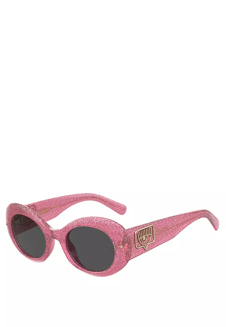 CHIARA FERRAGNI Sunglasses CF 7004/S-QR0-IR, Round Shape with Pink color
