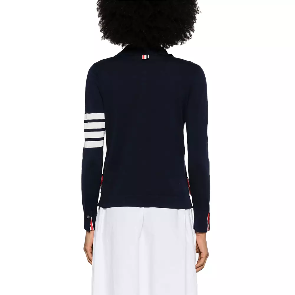 [4.4PRIL KEJUTAN HARGA] 4-Bar Cotton Shirt Navy