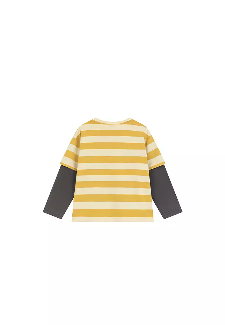 Two-Piece Design Striped T-Shirt