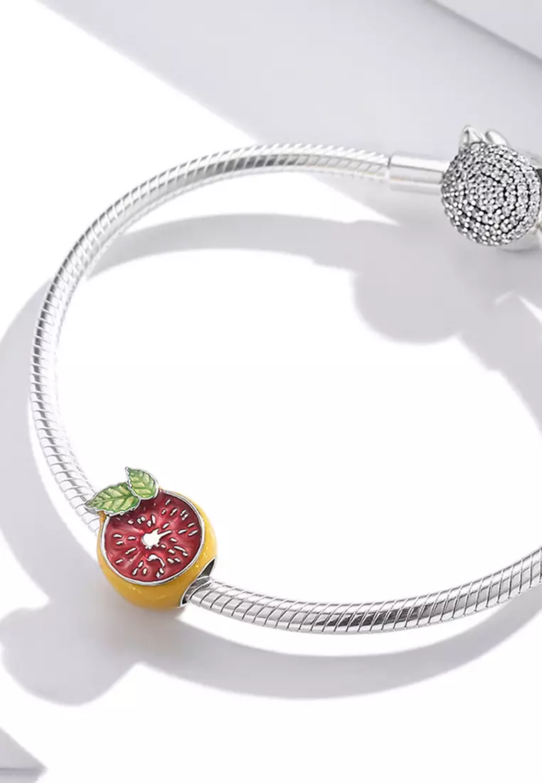 Solid 925 Sterling Silver Easy Squeezy Lemon Bead Charm