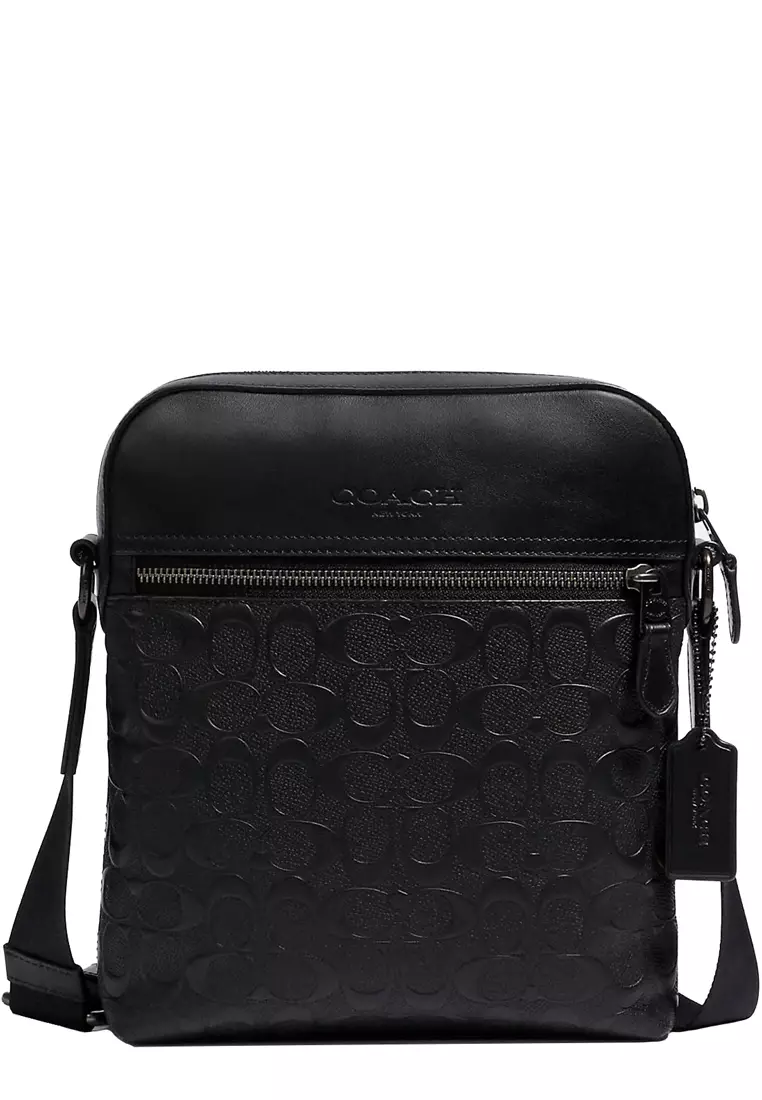 Coach+4009+Black+Signature+Leather+Men%27s+Bag for sale online