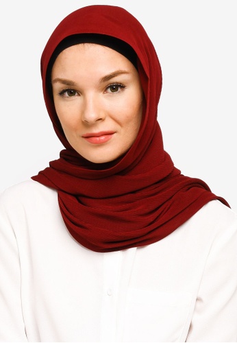 購買流行umma Yara Pleated絲巾in 粟色 Zalora 台灣