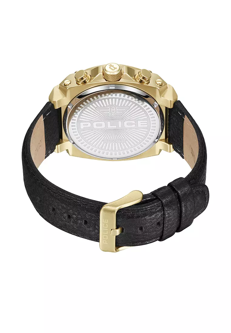 Buy Police Police Norwood Black Leather Analog Quartz Watch For
