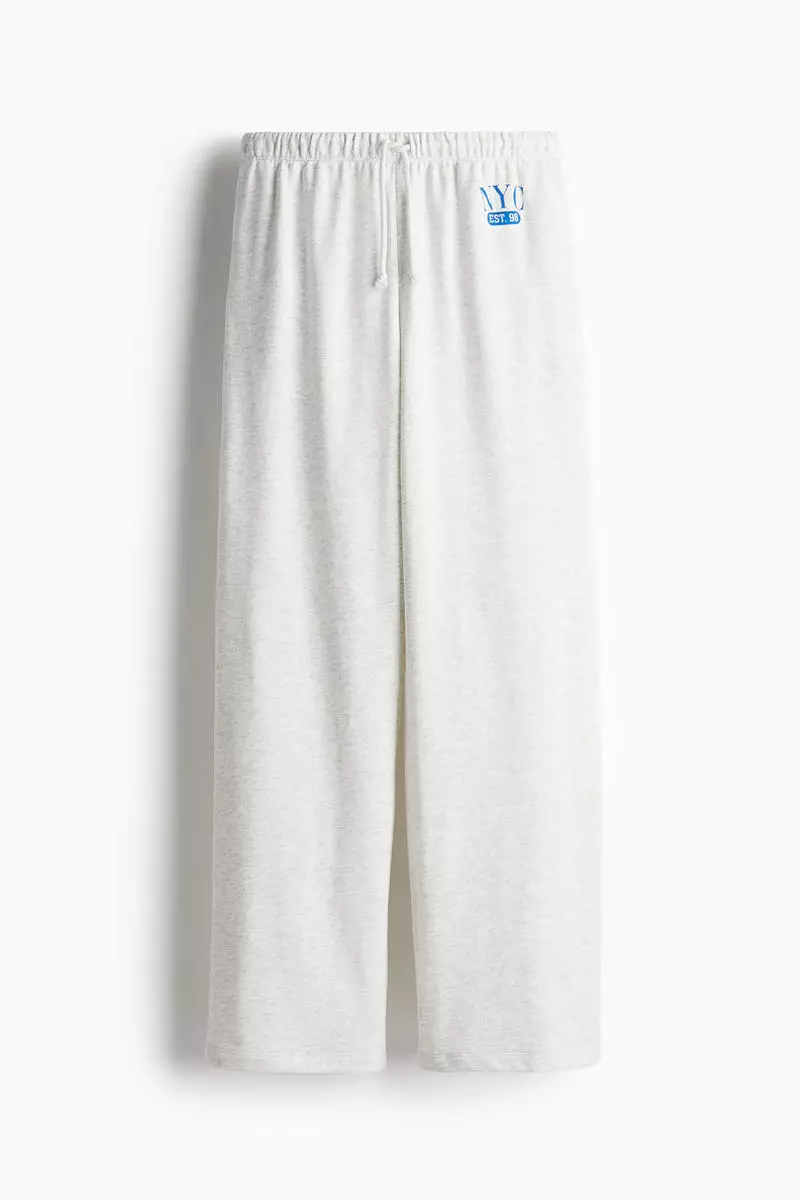 Wide motif-detail joggers