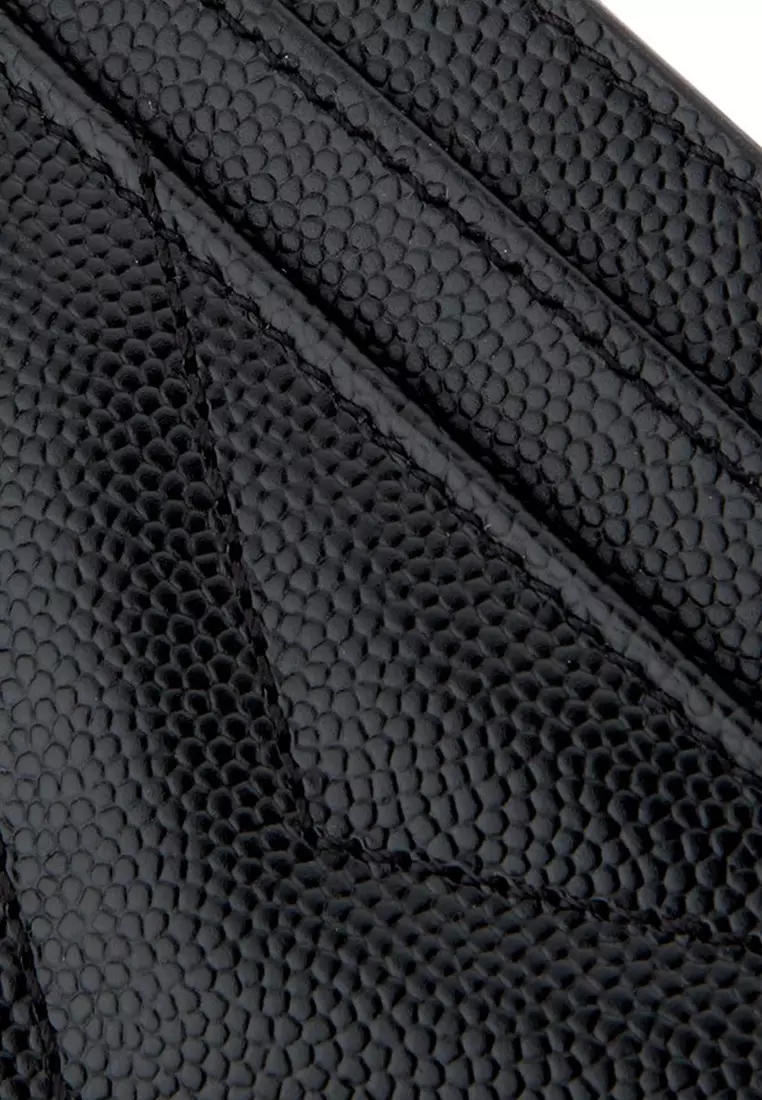 Saint Laurent Monogram In Grain De Poudre Embossed Leather 卡夾(黑色)