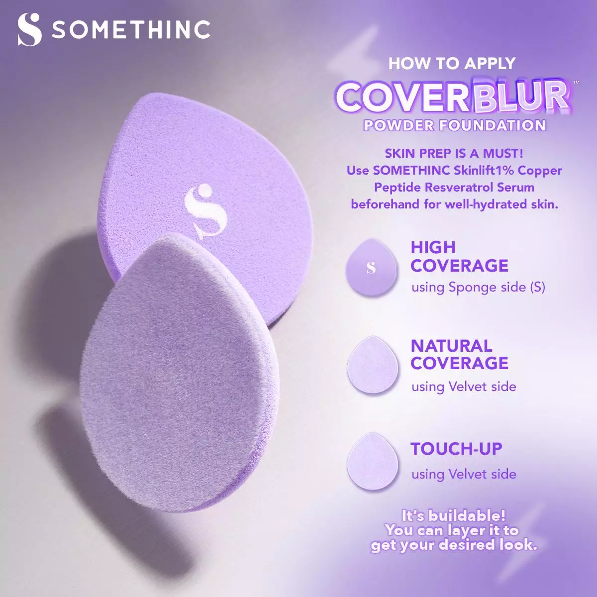 SOMETHINC REFILL Copy Paste COVERBLUR Powder Foundation 12g | Two Way Cake - N01 Nina