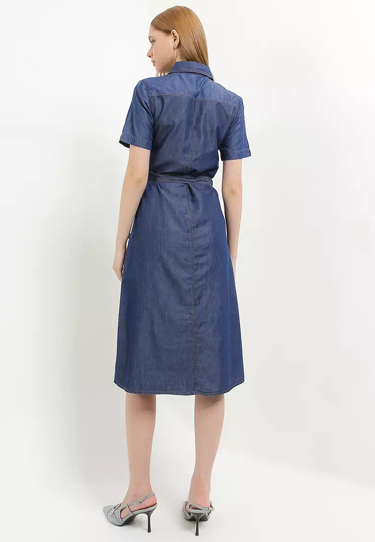 Miskav Denim Midi Dress