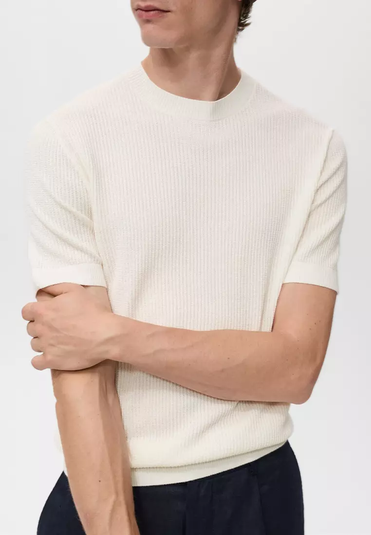 Ribbed Knit T-Shirt
