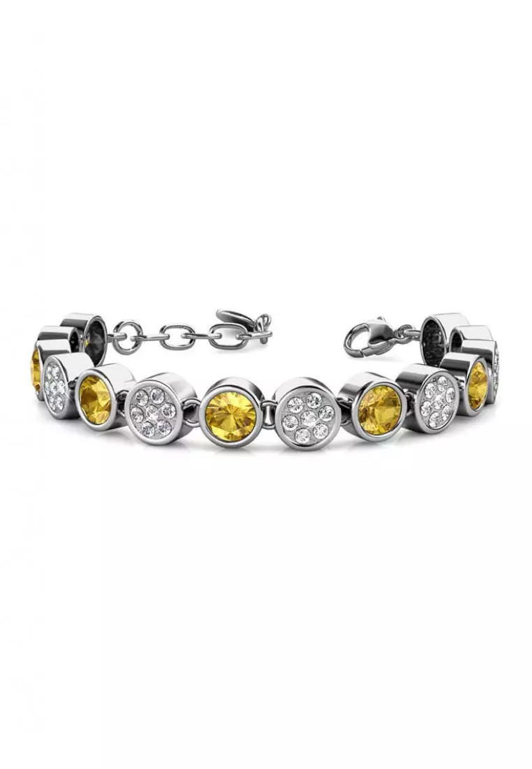 Myriad Birth Stone Bracelet November Citrine - Gelang Crystal Swarovski by Her Jewellery