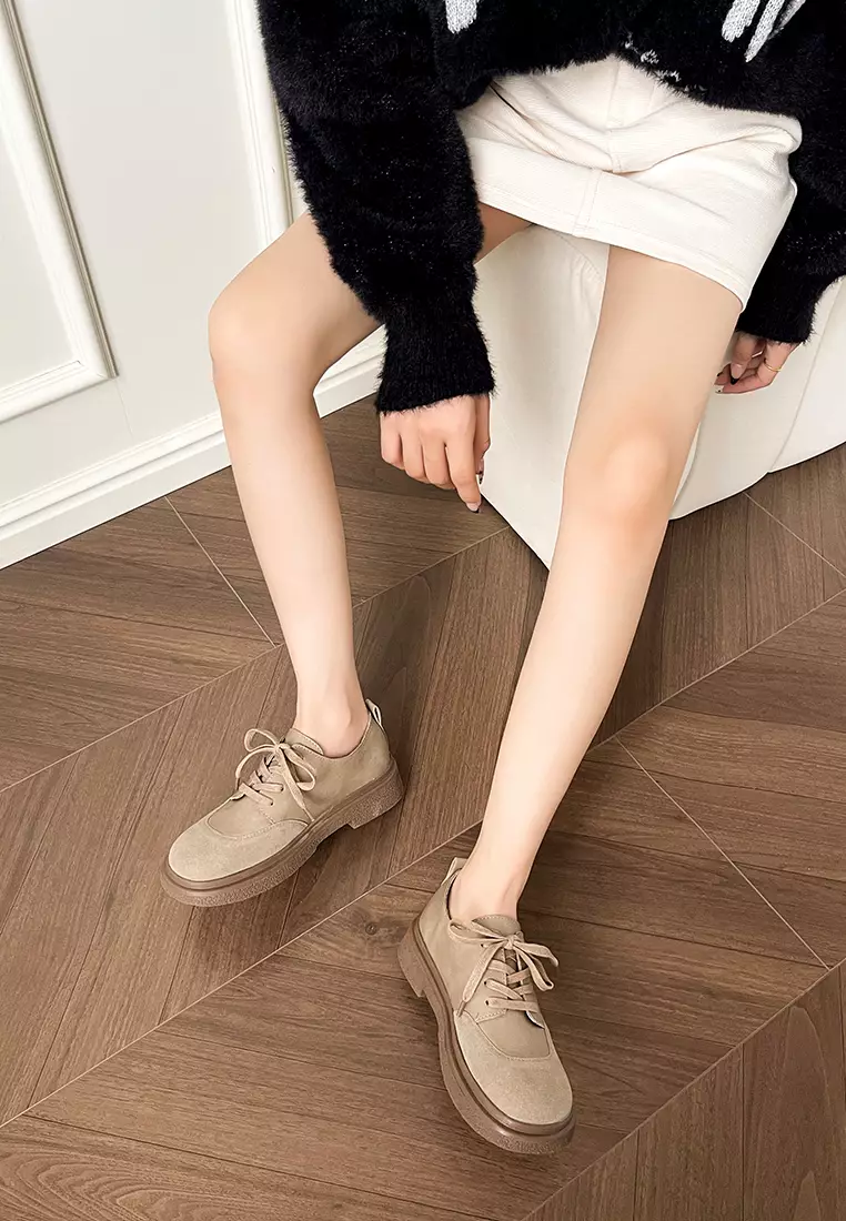 Suede Patchwork Derby Shoes WW688-3