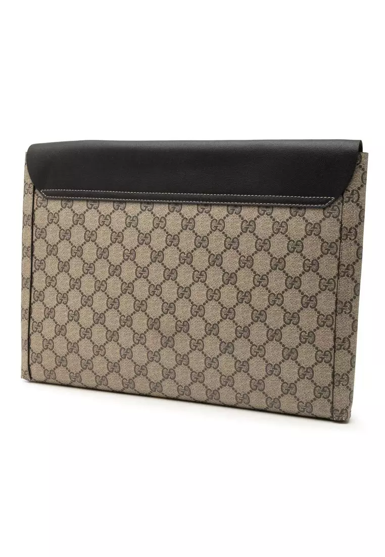 Pre-Loved Gucci Large Gg Supreme Clutch