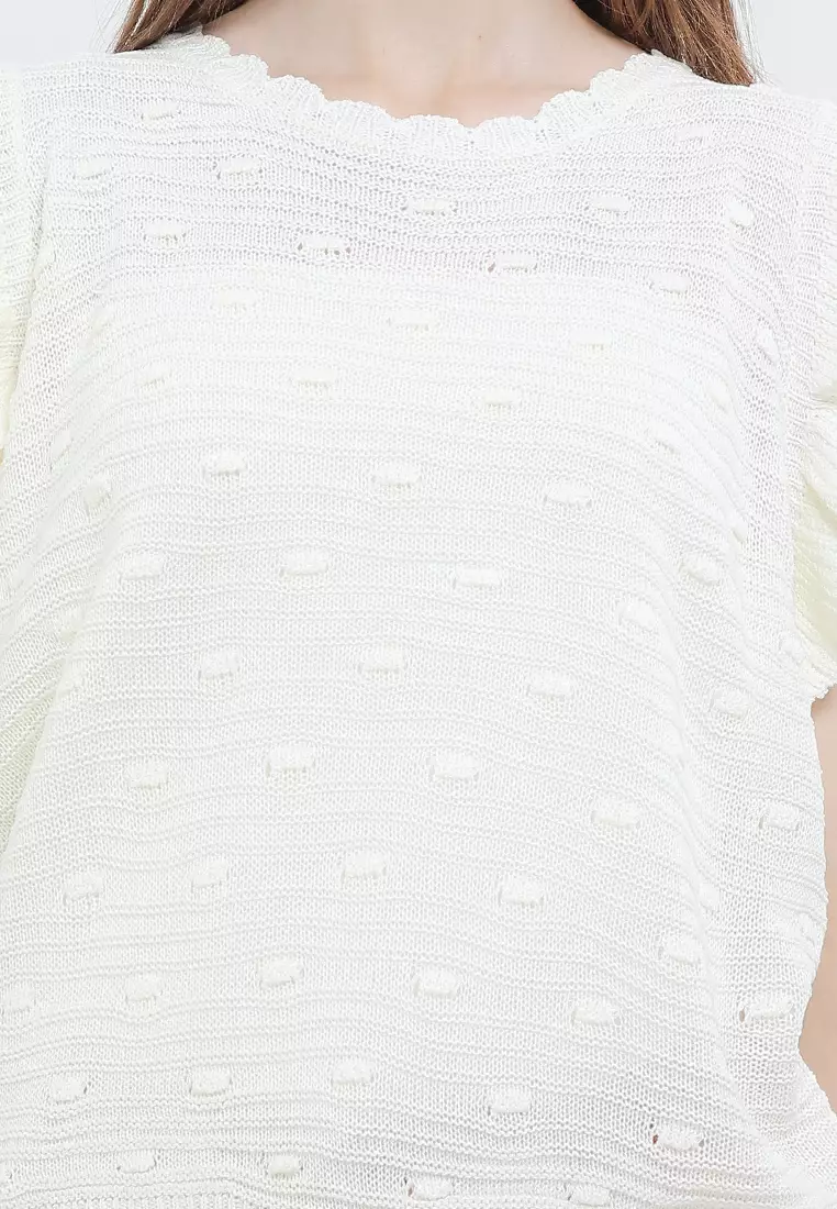 Ruffled Sleeves Knit Top