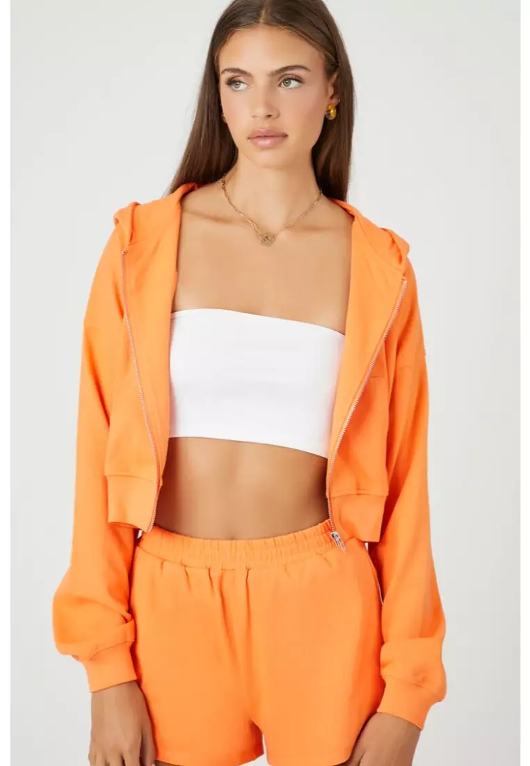 Cropped Zip Up Hoodie