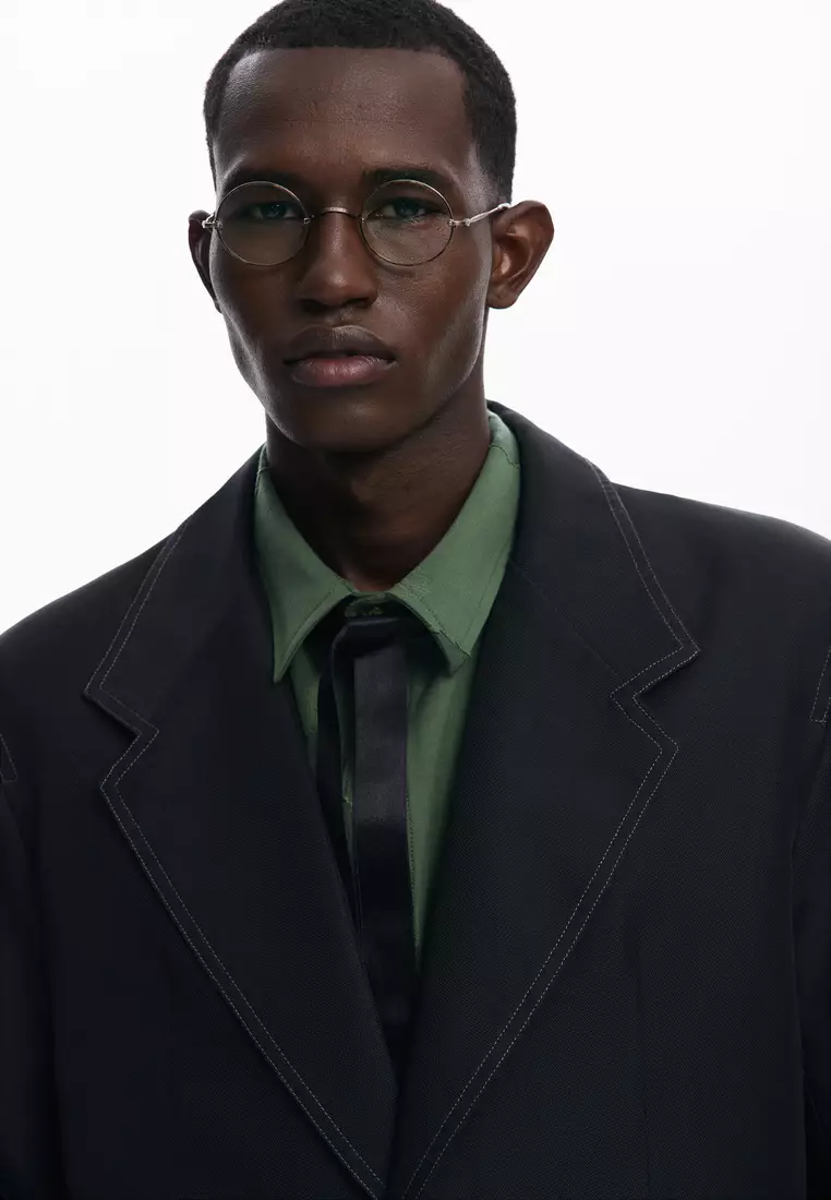 Blazer with contrast stitching