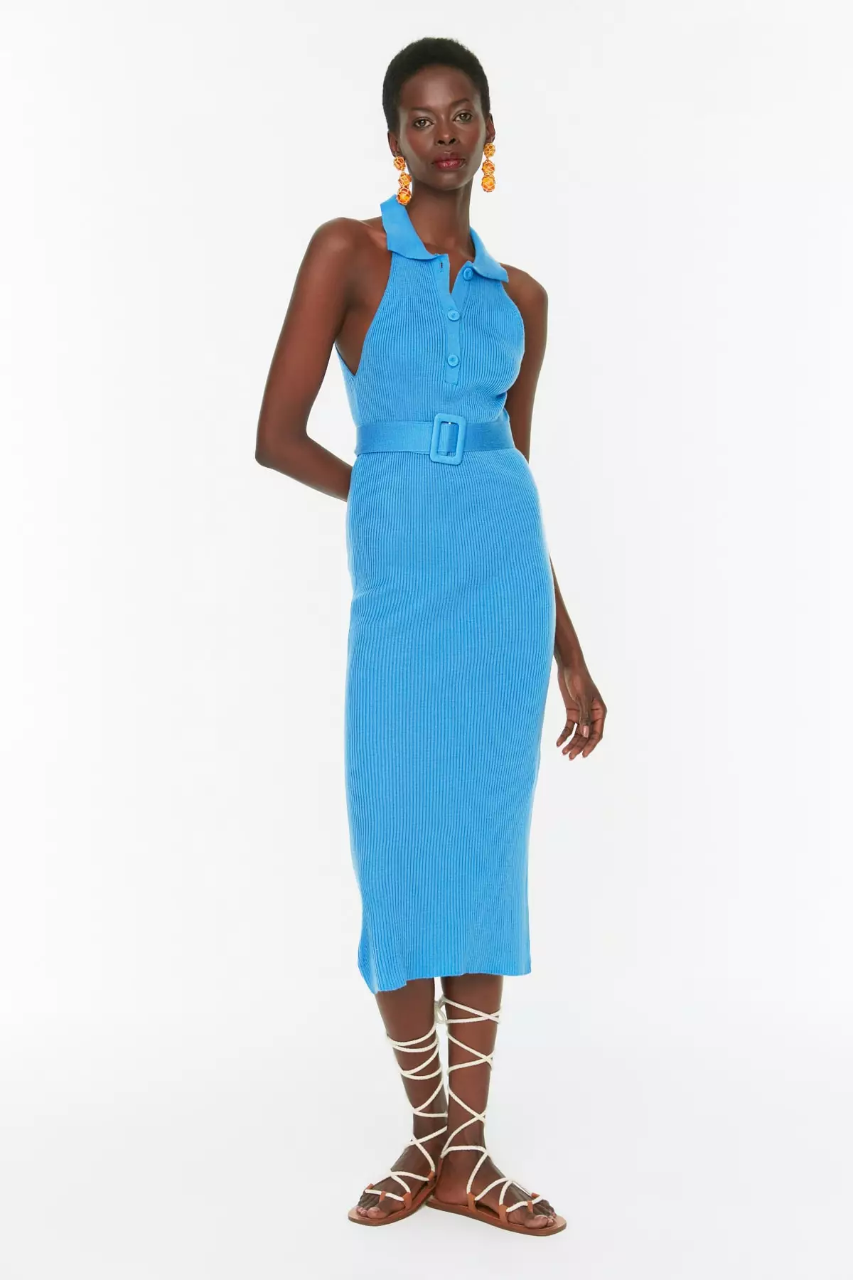 Trendyol Belt Detailed Knit Dress