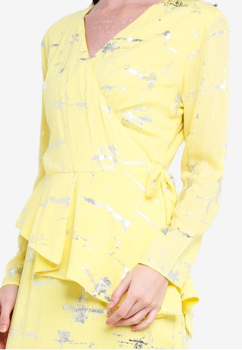 Buy Draped Kurung Set from Lubna in Yellow only 235