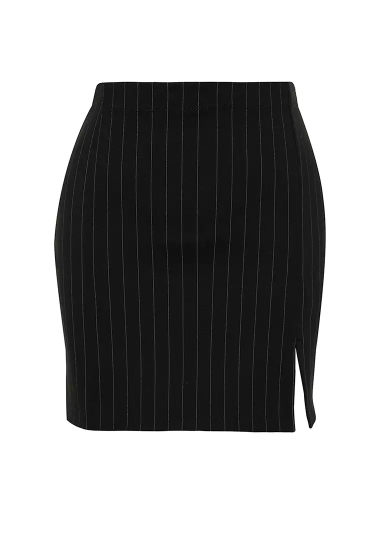 Trendyol Slit Striped Mini Skirt 2023 Buy Trendyol Online ZALORA