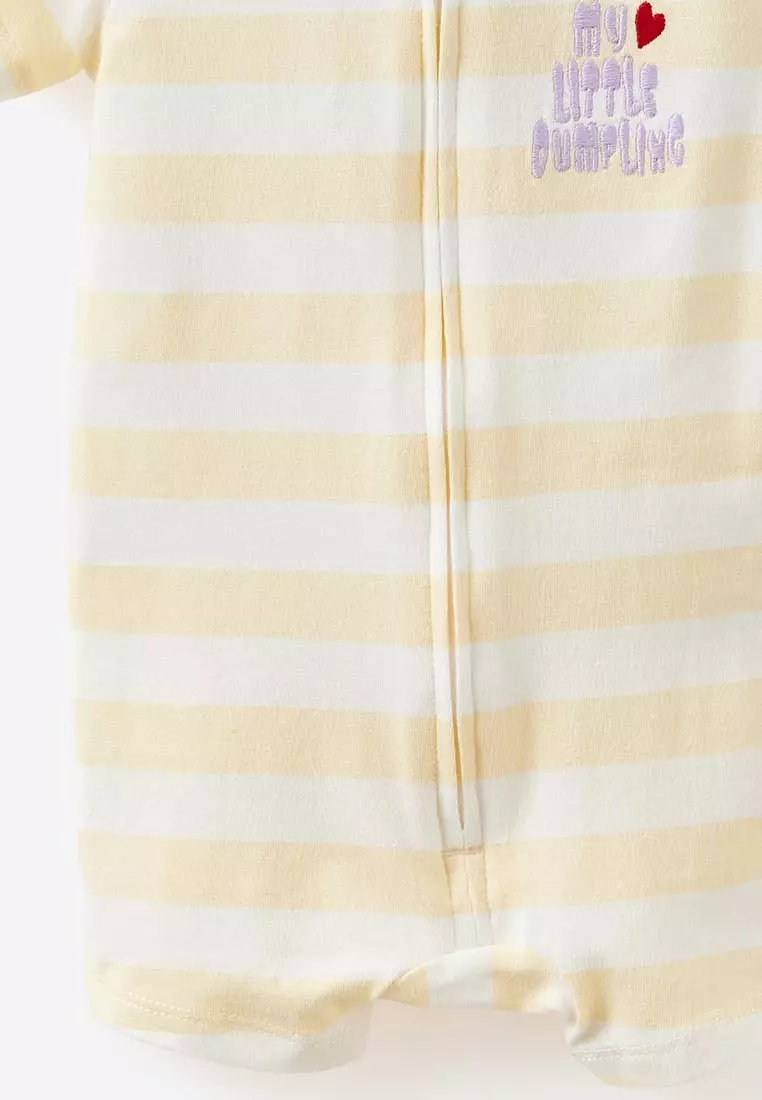 The Short Sleeves Zip Romper