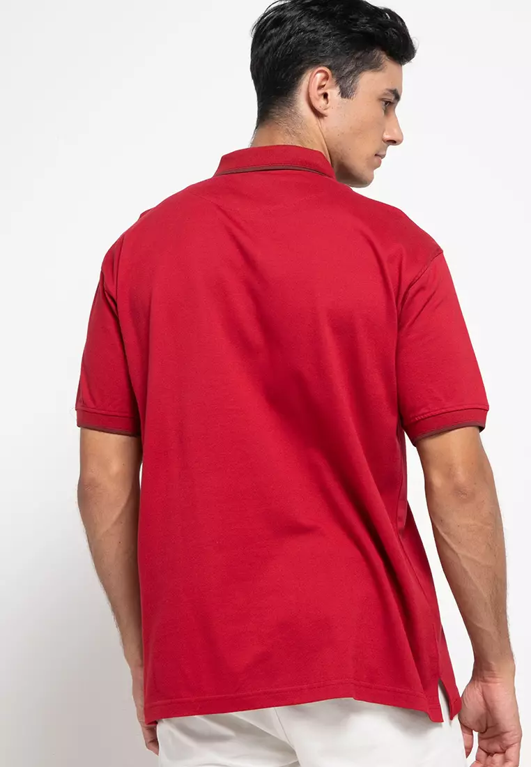 Crocodile COLE Burgundy Baju Kaos Kerah Pria Men Polo Relax Fit
