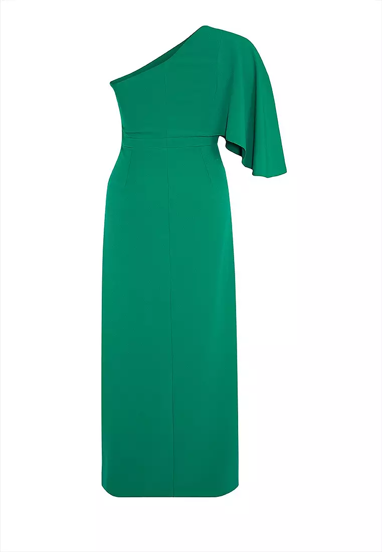 Buy Trendyol Plus Size Asymmetrical Evening Dress Online | ZALORA Malaysia