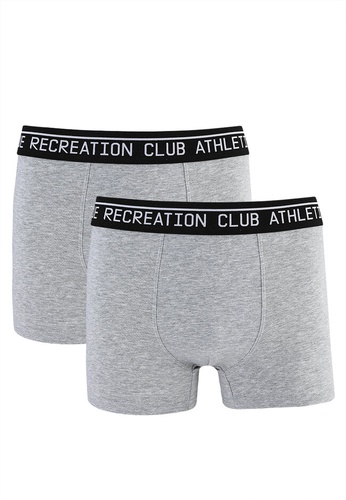 Athletique Recreation Club grey Boxer Double Pack 661A2USFEAD9B0GS_1