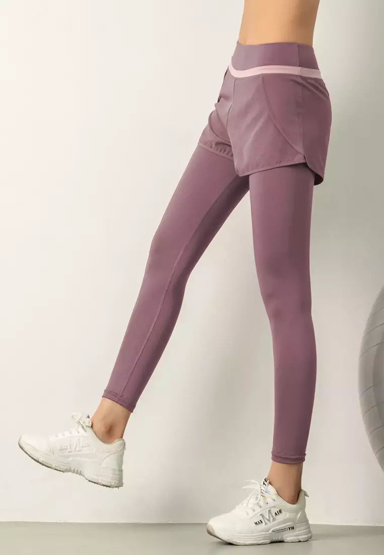 Buy HAPPY FRIDAYS Sport Yoga Shorts Over Tights DK-JSK12 in Purple