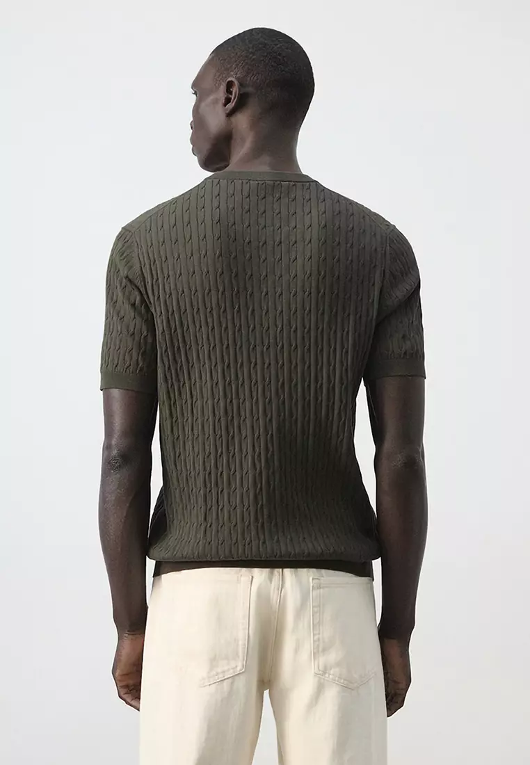 Cable Knit T-Shirt 100% Cotton