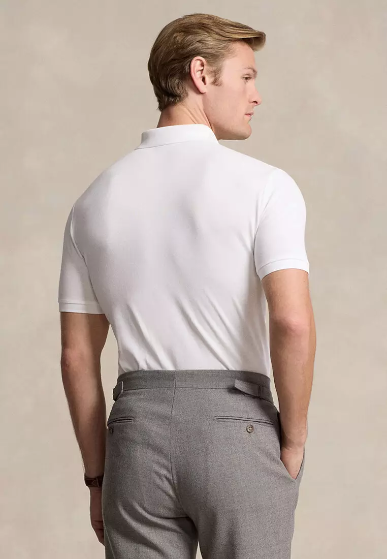 Custom Slim Fit Stretch Mesh Short Sleeve Polo Shirt