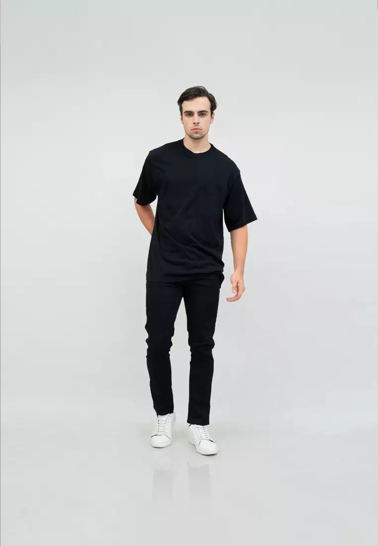 kaos oversized hitam unisex pria t shirt besar hitam tokyo houseofcuff