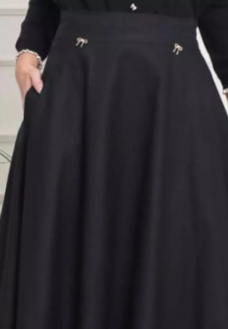 Bellarie Midi Skirt Linen in Black