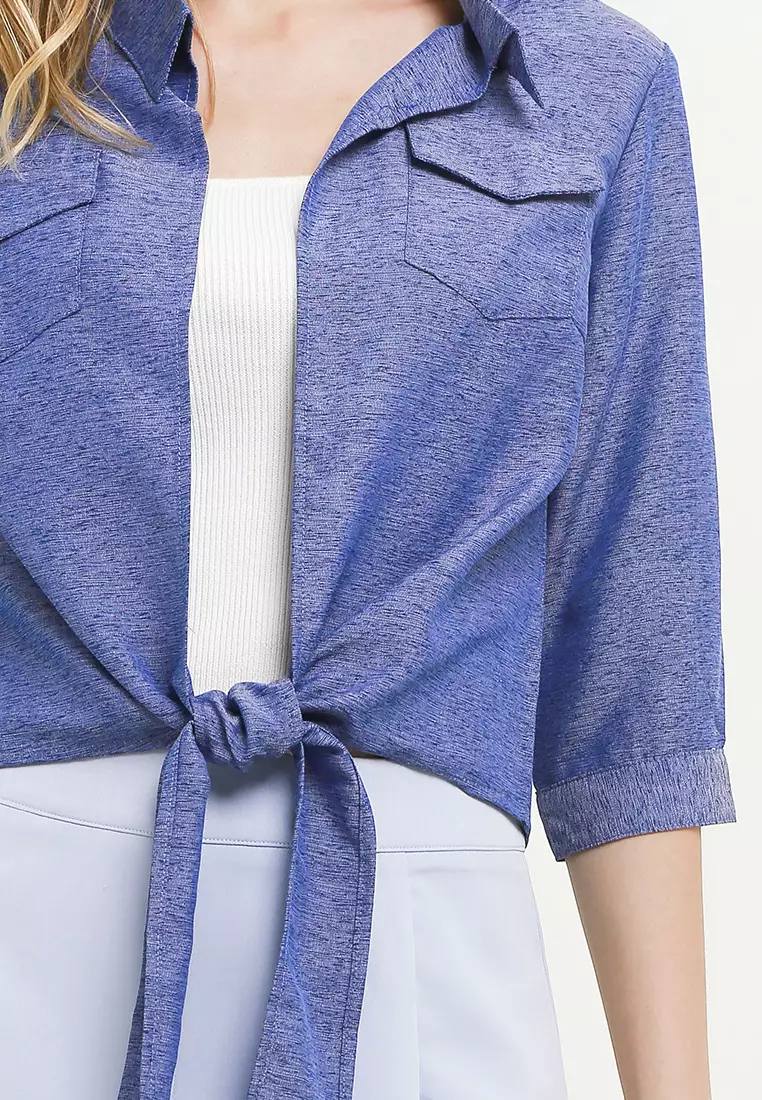 Front-Tie Casual Shirt