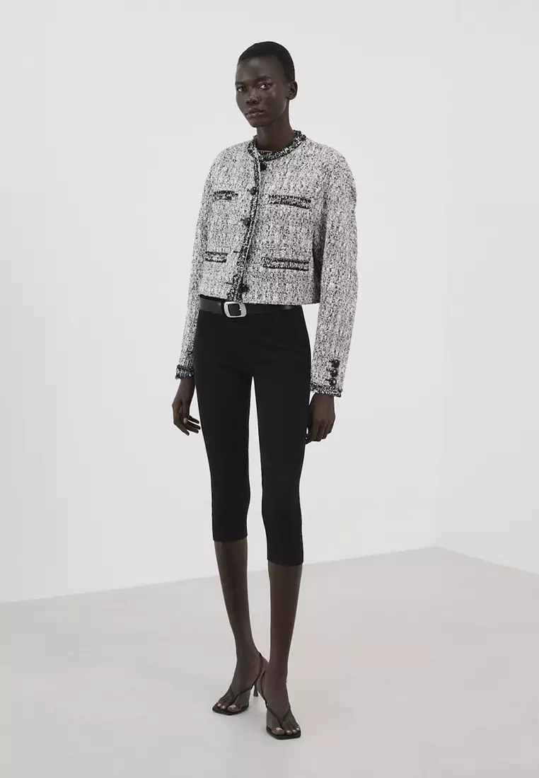 Tweed Jacket With Frayed Ends