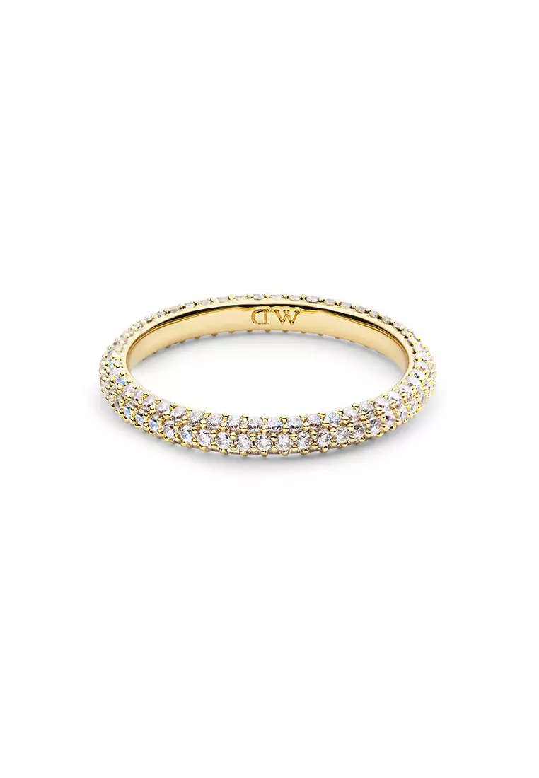 Pavé Ring 2.9mm Gold Unisex Ring for women and men stainless steel crystal Ring DW Official Authentic Original