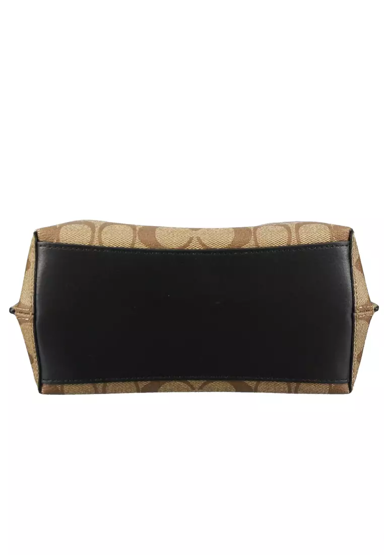 Mollie Bucket Bag 22 In Signature Canvas - Brown/Black