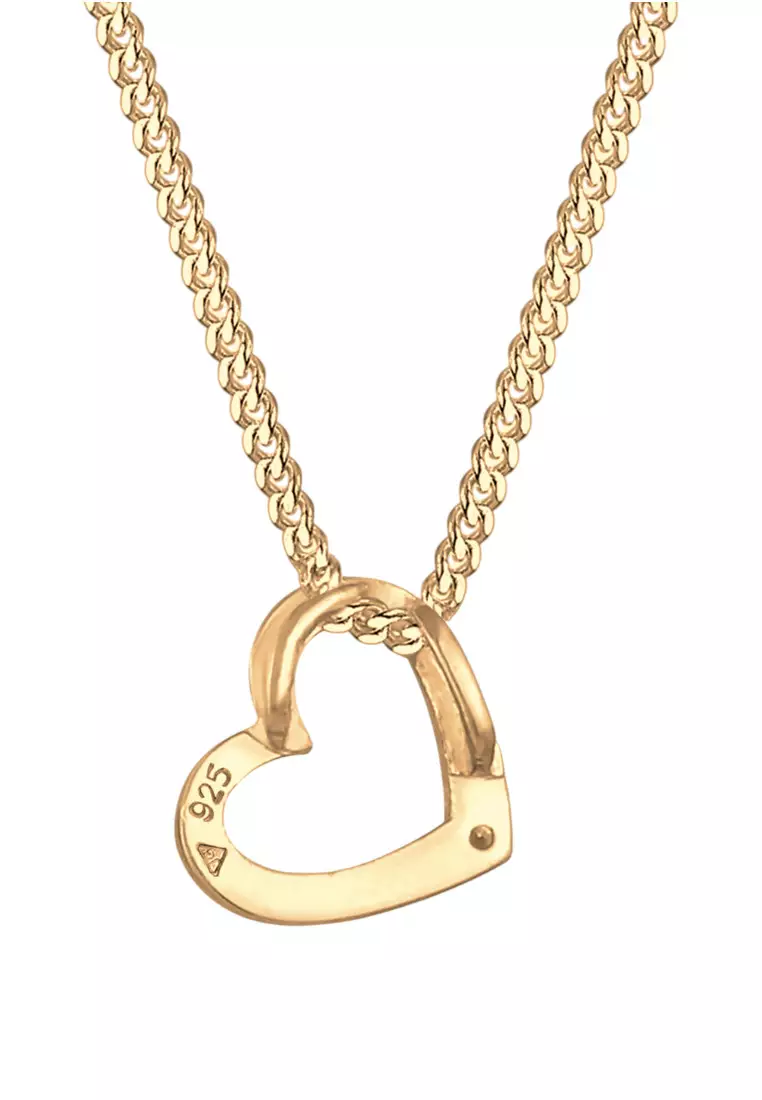 Kalung Perhiasan Perak 925 Wanita Heart White Gold Plated Embellished with Crystal by Swarovski®