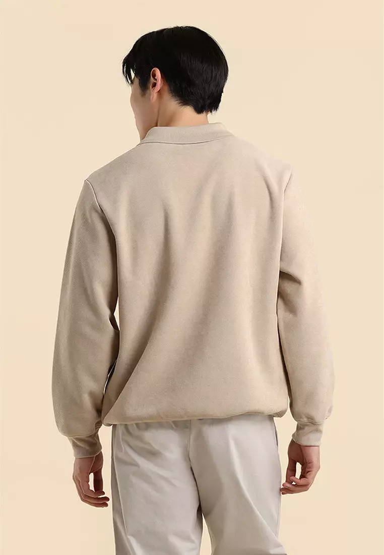 Dress Code Relaxed Textured Half Zip Sweatshirt