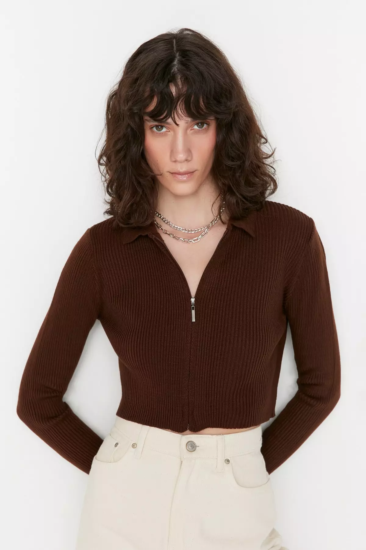 Zip Crop Sweater