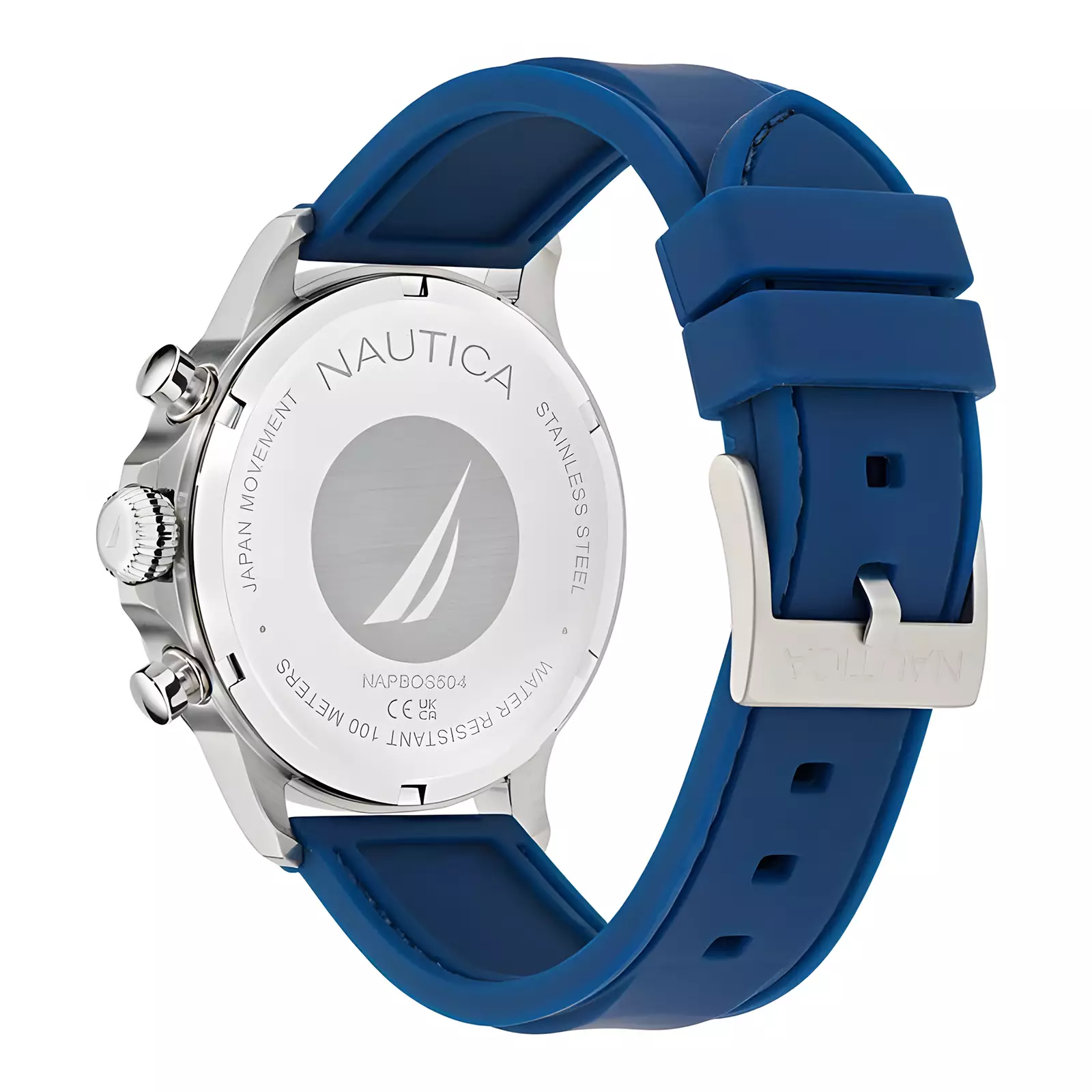 Nautica NCT Blue Ocean BoxSet - Jam Tangan Chronograph Pria - Rubber & Leather Strap - NAPBOS504
