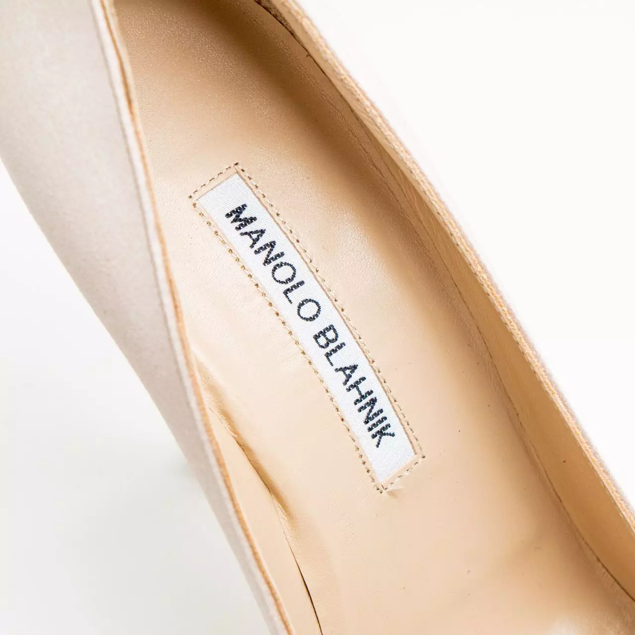 Hangisi 105 Satin Pumps with CLC Crystal Buckle Dark Nude