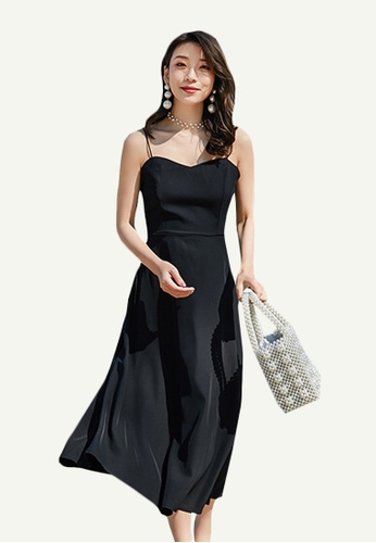 Bc9837 Lady Beachwear Sling Dress Beach Cover Up Black