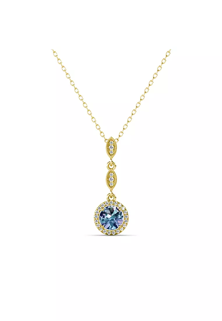 Alexandrite gold necklace outlet