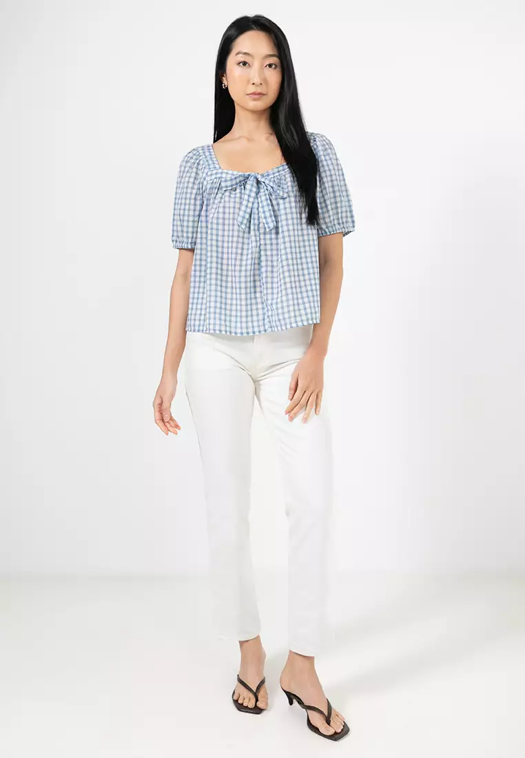 Short Sleeves Bow Tie Top