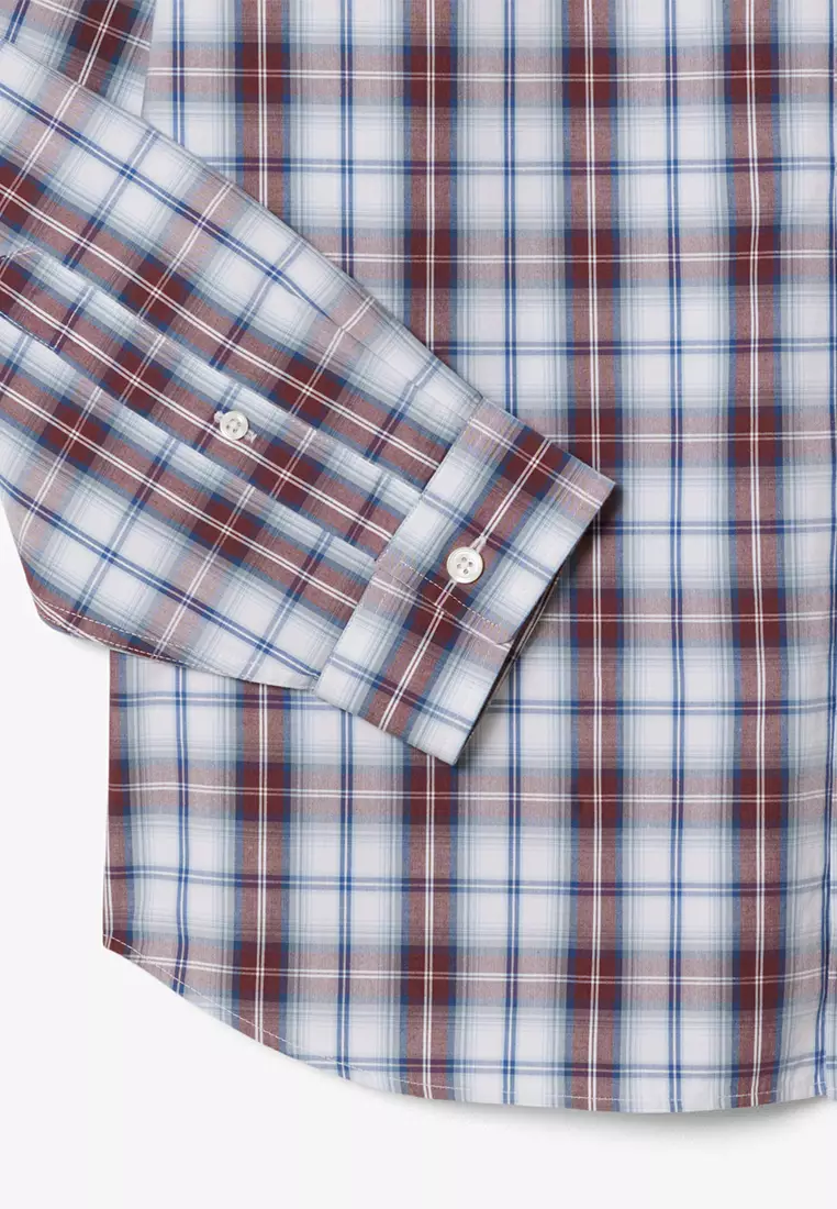 Regular Fit Poplin Plaid Shirt