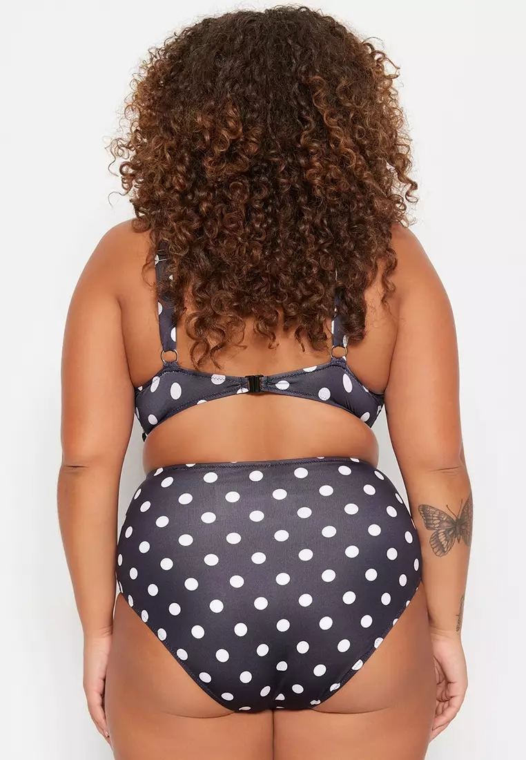 Plus size cheap polka dot bikini