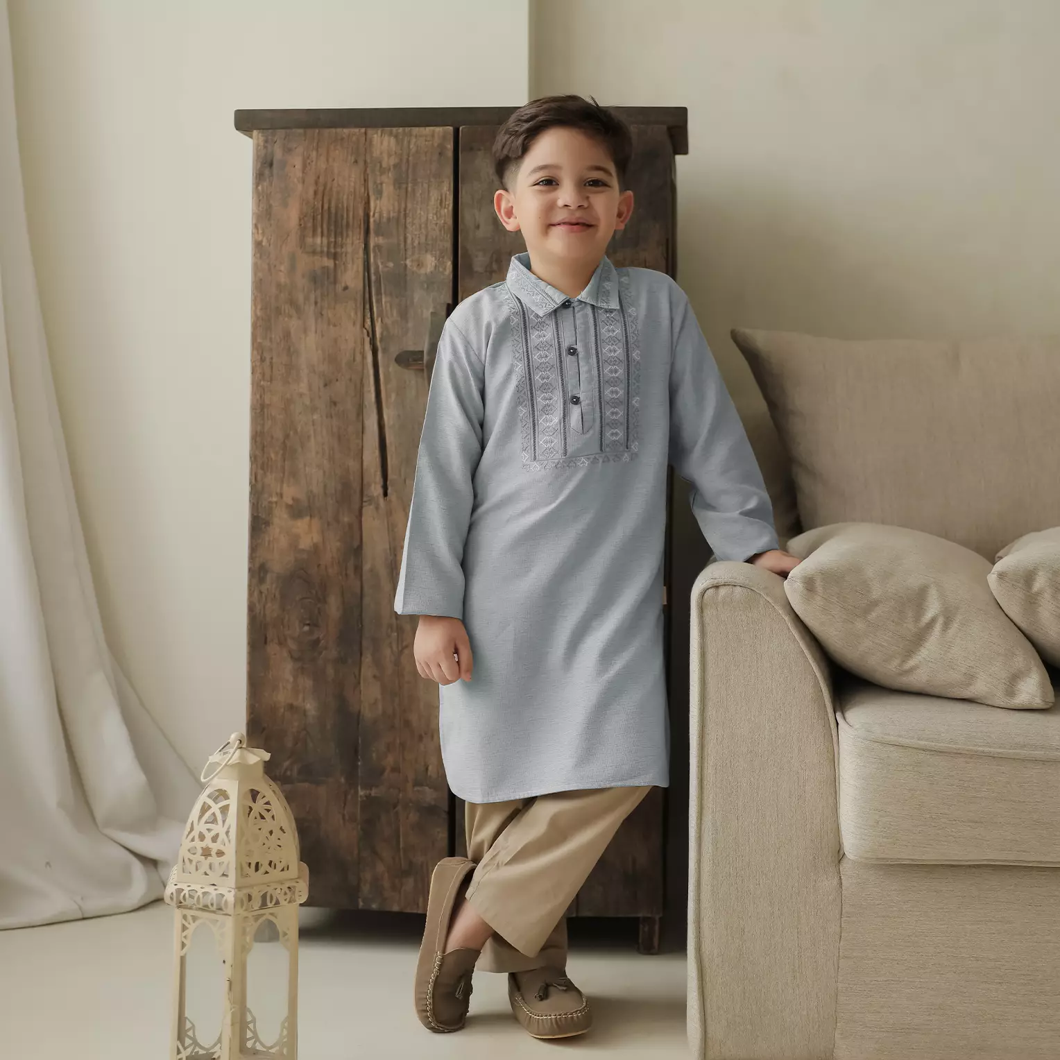 Pito Dito Boy Diyanat Setelan Koko Panjang Anak Navy - Size 14