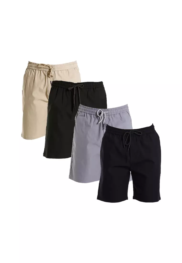Forest Stretchable Casual Elastic Short Pants  | Seluar Pendek Lelaki - 665090-40DkGreen