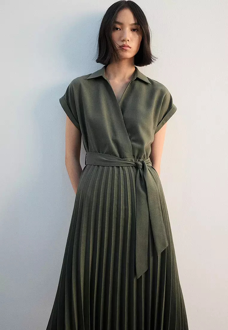 Pleated Shirt Dress