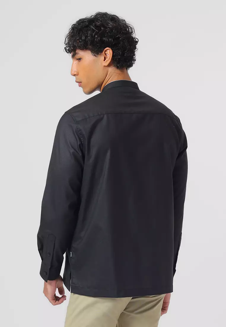Kemeja Koko Pria Lengan Panjang LISBON BLACK Baju Muslim Pria