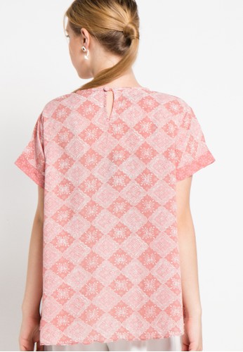 Jual Batik  Aksen Tropis Blouse Paris Kombinasi  Original 