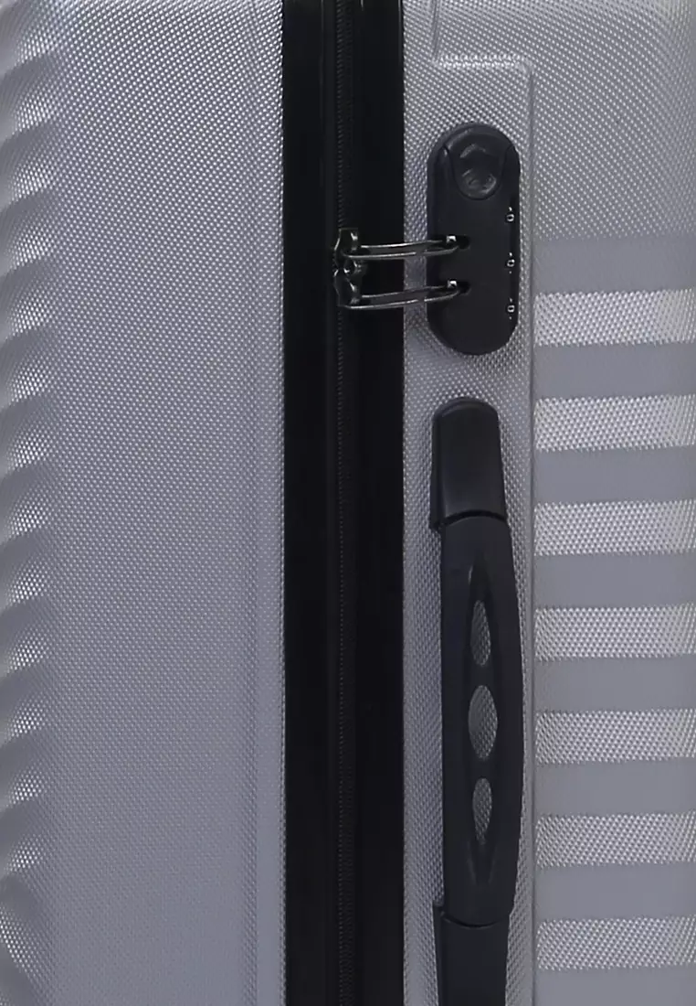 Austin Koper Unisex Size 24 Inch Travel Bag Large Compartment Material Fiber ABS ORIGINAL - Silver